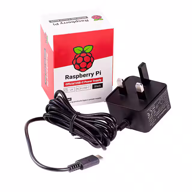 RPI USB-C POWER SUPPLY BLACK UK Raspberry Pi  Adaptateurs muraux de bureau CA CC